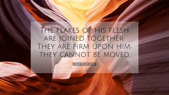 Picture 07 - Job 41:23 ASV Desktop Wallpaper - The flakes of his flesh are joined together: They - Desktop Bible Verse Wallpaper