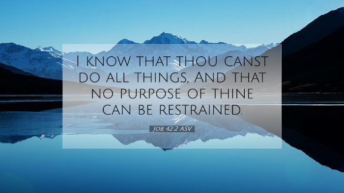 Picture 07 - Job 42:2 ASV Desktop Wallpaper - I know that thou canst do all things, And that no - Desktop Bible Verse Wallpaper