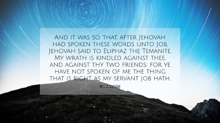 Picture 07 - Job 42:7 ASV Desktop Wallpaper - And it was so, that, after Jehovah had spoken - Desktop Bible Verse Wallpaper
