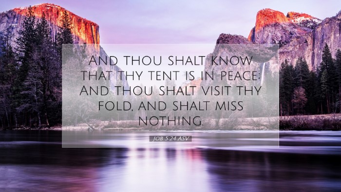 Picture 07 - Job 5:24 ASV Desktop Wallpaper - And thou shalt know that thy tent is in peace; - Desktop Bible Verse Wallpaper