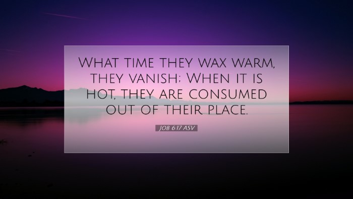 Picture 07 - Job 6:17 ASV Desktop Wallpaper - What time they wax warm, they vanish; When it is - Desktop Bible Verse Wallpaper