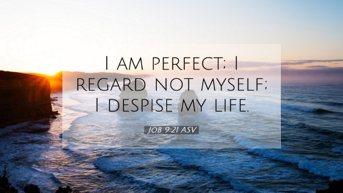 Picture 07 - Job 9:21 ASV Desktop Wallpaper - I am perfect; I regard not myself; I despise my - Desktop Bible Verse Wallpaper