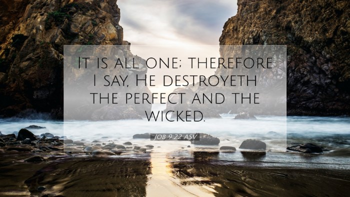 Picture 07 - Job 9:22 ASV Desktop Wallpaper - It is all one; therefore I say, He destroyeth the - Desktop Bible Verse Wallpaper