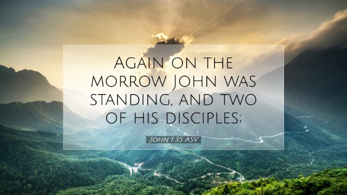 Picture 07 - John 1:35 ASV Desktop Wallpaper - Again on the morrow John was standing, and two of - Desktop Bible Verse Wallpaper