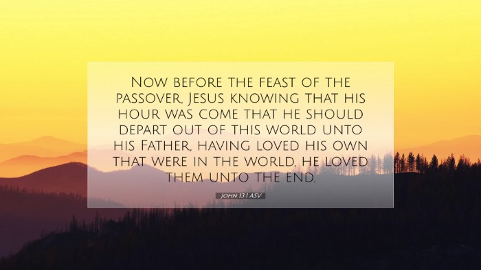 Picture 07 - John 13:1 ASV Desktop Wallpaper - Now before the feast of the passover, Jesus - Desktop Bible Verse Wallpaper