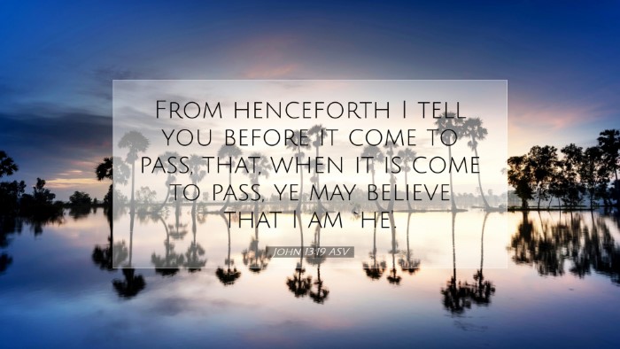 Picture 07 - John 13:19 ASV Desktop Wallpaper - From henceforth I tell you before it come to - Desktop Bible Verse Wallpaper