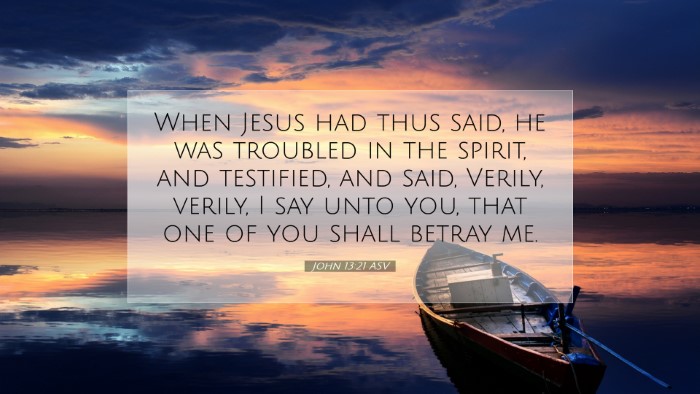 Picture 07 - John 13:21 ASV Desktop Wallpaper - When Jesus had thus said, he was troubled in the - Desktop Bible Verse Wallpaper