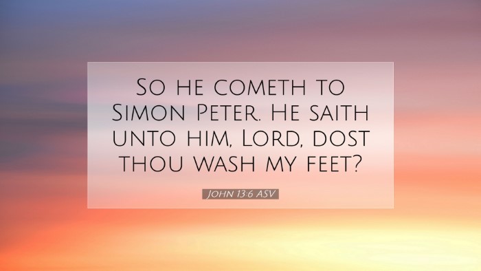 Picture 07 - John 13:6 ASV Desktop Wallpaper - So he cometh to Simon Peter. He saith unto him, - Desktop Bible Verse Wallpaper