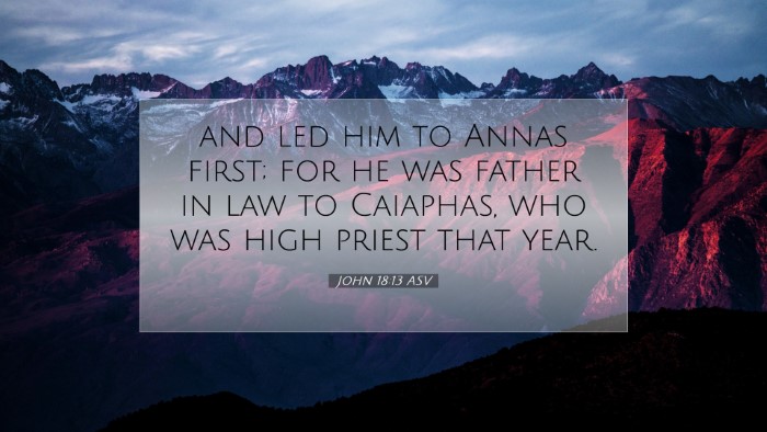 Picture 07 - John 18:13 ASV Desktop Wallpaper - and led him to Annas first; for he was father in - Desktop Bible Verse Wallpaper