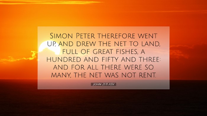 Picture 07 - John 21:11 ASV Desktop Wallpaper - Simon Peter therefore went up, and drew the net - Desktop Bible Verse Wallpaper