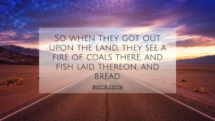 Picture 07 - John 21:9 ASV Desktop Wallpaper - So when they got out upon the land, they see a - Desktop Bible Verse Wallpaper