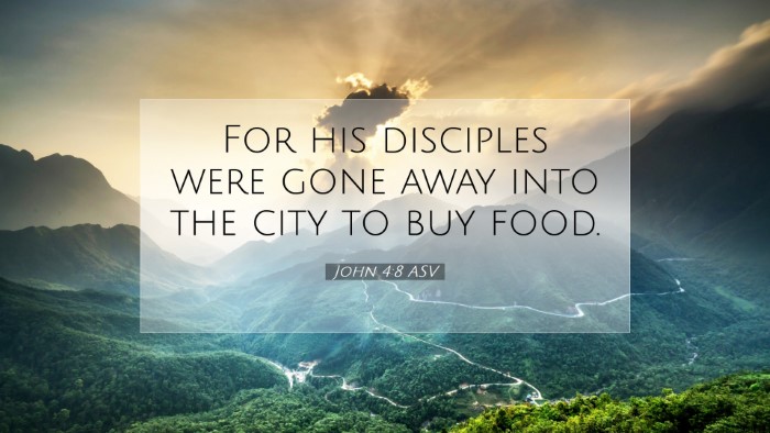 Picture 07 - John 4:8 ASV Desktop Wallpaper - For his disciples were gone away into the city to - Desktop Bible Verse Wallpaper