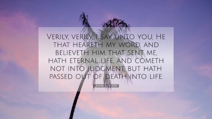 Picture 07 - John 5:24 ASV Desktop Wallpaper - Verily, verily, I say unto you, He that heareth - Desktop Bible Verse Wallpaper
