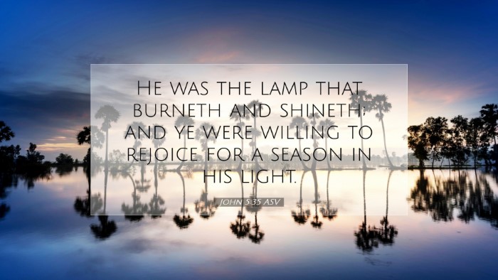 Picture 07 - John 5:35 ASV Desktop Wallpaper - He was the lamp that burneth and shineth; and ye - Desktop Bible Verse Wallpaper