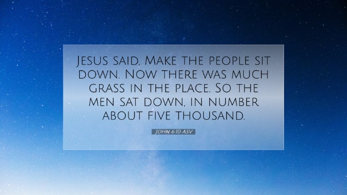 Picture 07 - John 6:10 ASV Desktop Wallpaper - Jesus said, Make the people sit down. Now there - Desktop Bible Verse Wallpaper