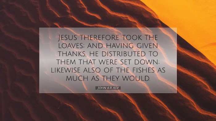 Picture 07 - John 6:11 ASV Desktop Wallpaper - Jesus therefore took the loaves; and having given - Desktop Bible Verse Wallpaper