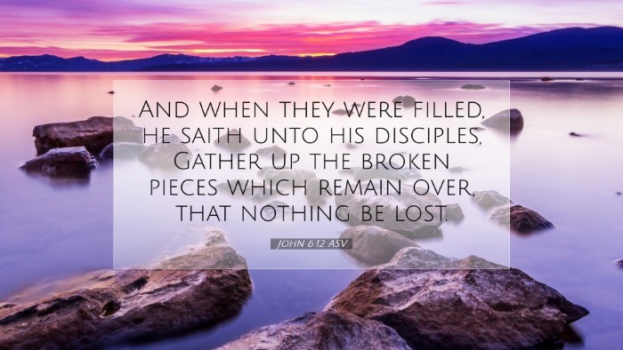 Picture 07 - John 6:12 ASV Desktop Wallpaper - And when they were filled, he saith unto his - Desktop Bible Verse Wallpaper
