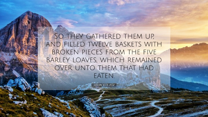 Picture 07 - John 6:13 ASV Desktop Wallpaper - So they gathered them up, and filled twelve - Desktop Bible Verse Wallpaper