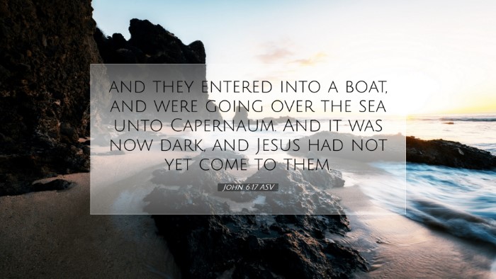 Picture 07 - John 6:17 ASV Desktop Wallpaper - and they entered into a boat, and were going over - Desktop Bible Verse Wallpaper