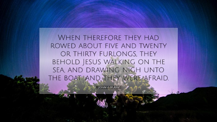Picture 07 - John 6:19 ASV Desktop Wallpaper - When therefore they had rowed about five and - Desktop Bible Verse Wallpaper
