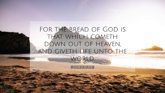 Picture 07 - John 6:33 ASV Desktop Wallpaper - For the bread of God is that which cometh down - Desktop Bible Verse Wallpaper