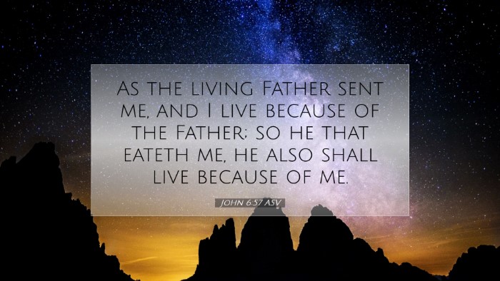 Picture 07 - John 6:57 ASV Desktop Wallpaper - As the living Father sent me, and I live because - Desktop Bible Verse Wallpaper