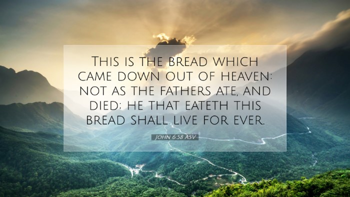 Picture 07 - John 6:58 ASV Desktop Wallpaper - This is the bread which came down out of heaven: - Desktop Bible Verse Wallpaper