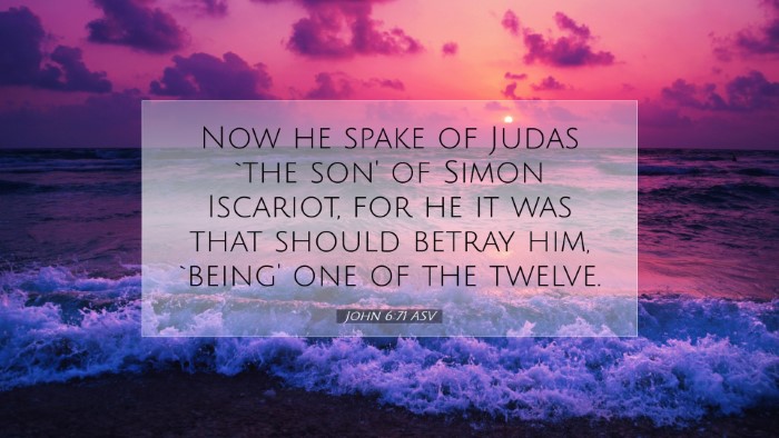 Picture 07 - John 6:71 ASV Desktop Wallpaper - Now he spake of Judas `the son' of Simon - Desktop Bible Verse Wallpaper