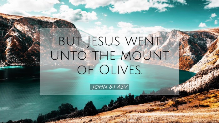 Picture 07 - John 8:1 ASV Desktop Wallpaper - but Jesus went unto the mount of - Desktop Bible Verse Wallpaper