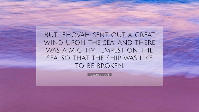 Picture 07 - Jonah 1:4 ASV Desktop Wallpaper - But Jehovah sent out a great wind upon the sea, - Desktop Bible Verse Wallpaper