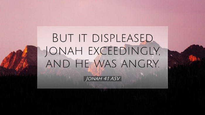 Picture 07 - Jonah 4:1 ASV Desktop Wallpaper - But it displeased Jonah exceedingly, and he was - Desktop Bible Verse Wallpaper