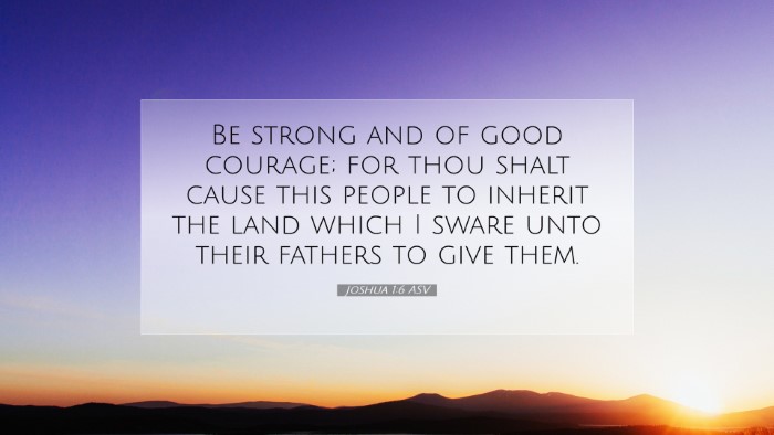 Picture 07 - Joshua 1:6 ASV Desktop Wallpaper - Be strong and of good courage; for thou shalt - Desktop Bible Verse Wallpaper