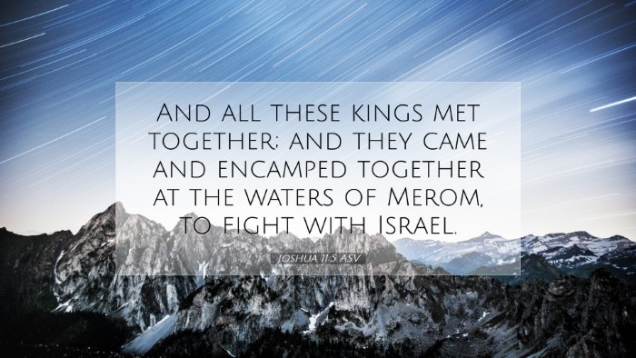 Picture 07 - Joshua 11:5 ASV Desktop Wallpaper - And all these kings met together; and they came - Desktop Bible Verse Wallpaper