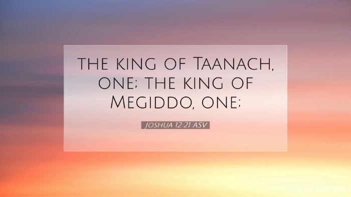 Picture 07 - Joshua 12:21 ASV Desktop Wallpaper - the king of Taanach, one; the king of Megiddo, - Desktop Bible Verse Wallpaper