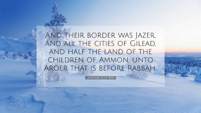 Picture 07 - Joshua 13:25 ASV Desktop Wallpaper - And their border was Jazer, and all the cities of - Desktop Bible Verse Wallpaper