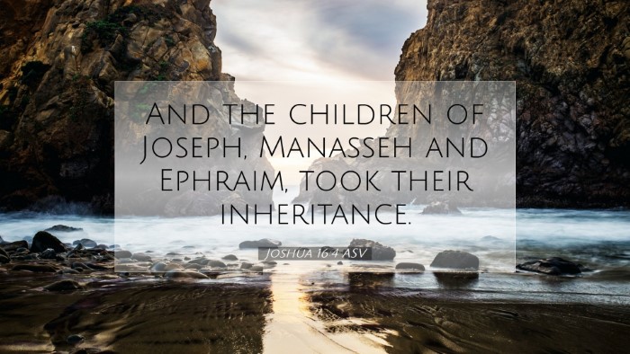 Picture 07 - Joshua 16:4 ASV Desktop Wallpaper - And the children of Joseph, Manasseh and Ephraim, - Desktop Bible Verse Wallpaper