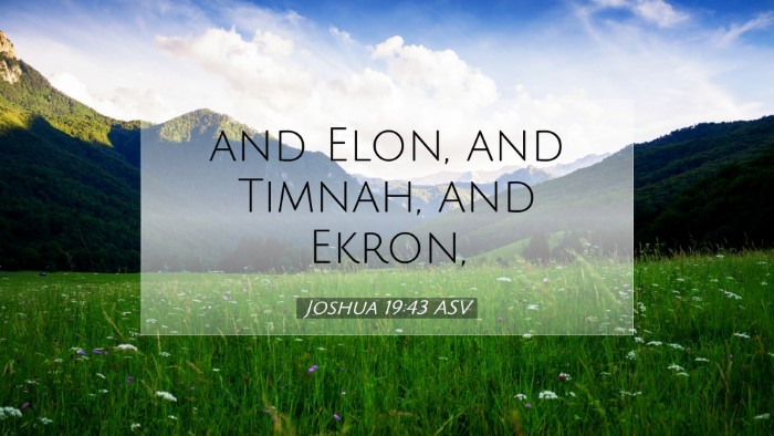 Picture 07 - Joshua 19:43 ASV Desktop Wallpaper - and Elon, and Timnah, and - Desktop Bible Verse Wallpaper