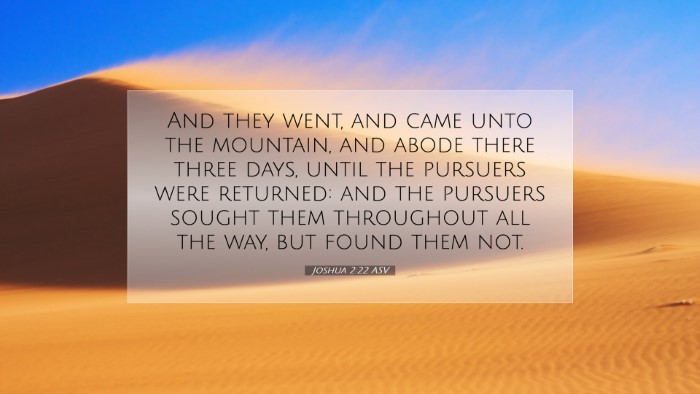 Picture 07 - Joshua 2:22 ASV Desktop Wallpaper - And they went, and came unto the mountain, and - Desktop Bible Verse Wallpaper