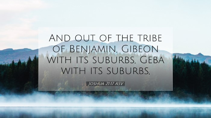 Picture 07 - Joshua 21:17 ASV Desktop Wallpaper - And out of the tribe of Benjamin, Gibeon with its - Desktop Bible Verse Wallpaper