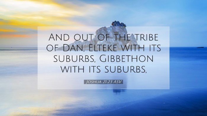 Picture 07 - Joshua 21:23 ASV Desktop Wallpaper - And out of the tribe of Dan, Elteke with its - Desktop Bible Verse Wallpaper