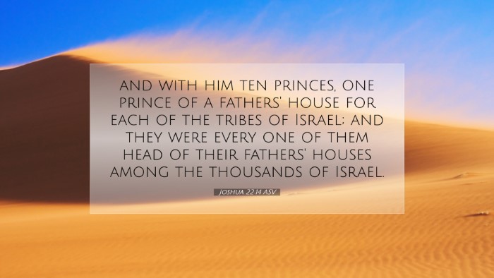 Picture 07 - Joshua 22:14 ASV Desktop Wallpaper - and with him ten princes, one prince of a - Desktop Bible Verse Wallpaper