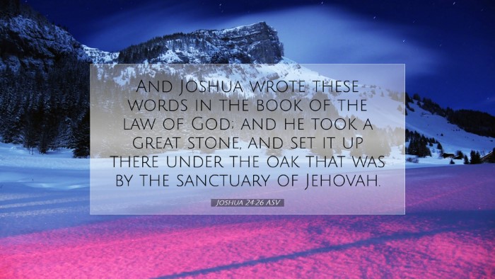 Picture 07 - Joshua 24:26 ASV Desktop Wallpaper - And Joshua wrote these words in the book of the - Desktop Bible Verse Wallpaper