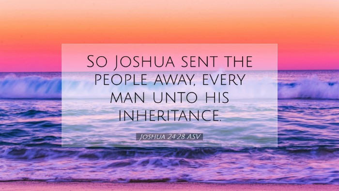 Picture 07 - Joshua 24:28 ASV Desktop Wallpaper - So Joshua sent the people away, every man unto - Desktop Bible Verse Wallpaper