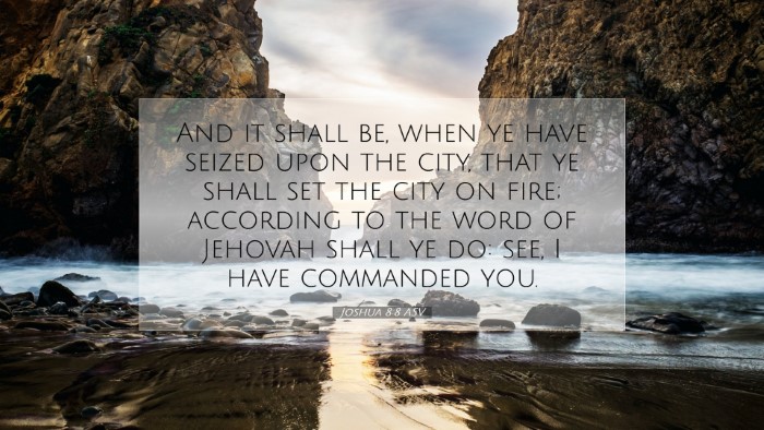 Picture 07 - Joshua 8:8 ASV Desktop Wallpaper - And it shall be, when ye have seized upon the - Desktop Bible Verse Wallpaper