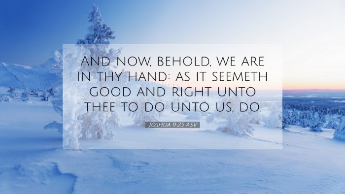 Picture 07 - Joshua 9:25 ASV Desktop Wallpaper - And now, behold, we are in thy hand: as it - Desktop Bible Verse Wallpaper