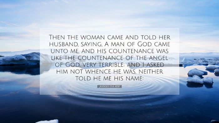 Picture 07 - Judges 13:6 ASV Desktop Wallpaper - Then the woman came and told her husband, saying, - Desktop Bible Verse Wallpaper