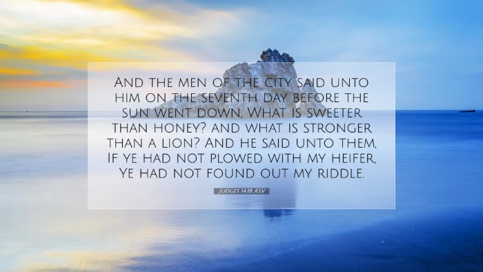 Picture 07 - Judges 14:18 ASV Desktop Wallpaper - And the men of the city said unto him on the - Desktop Bible Verse Wallpaper