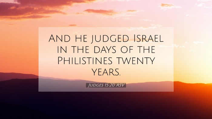 Picture 07 - Judges 15:20 ASV Desktop Wallpaper - And he judged Israel in the days of the - Desktop Bible Verse Wallpaper