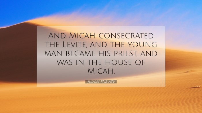 Picture 07 - Judges 17:12 ASV Desktop Wallpaper - And Micah consecrated the Levite, and the young - Desktop Bible Verse Wallpaper