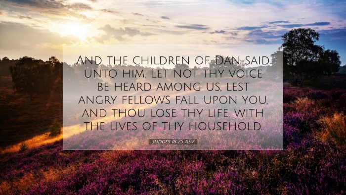 Picture 07 - Judges 18:25 ASV Desktop Wallpaper - And the children of Dan said unto him, Let not - Desktop Bible Verse Wallpaper